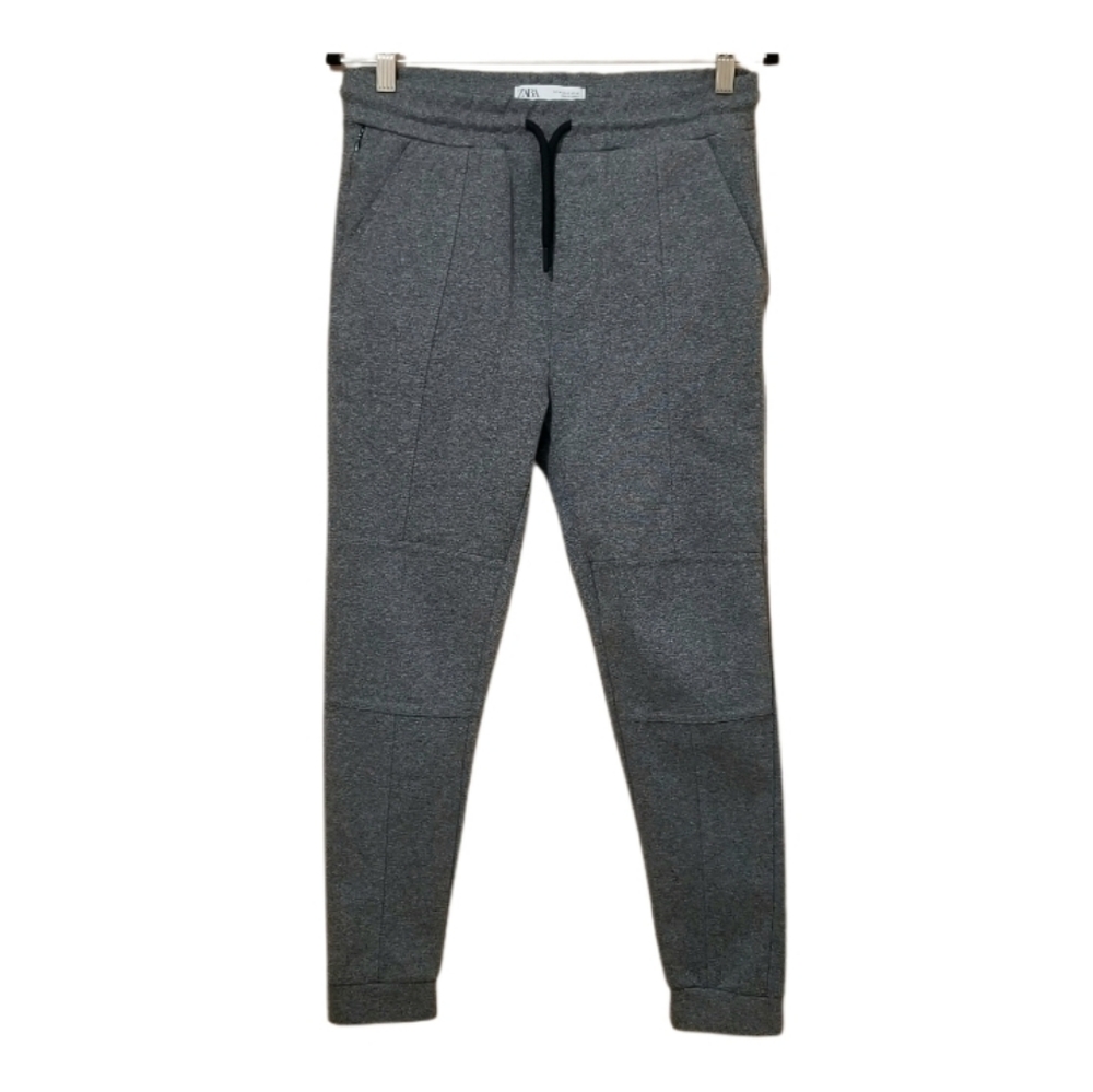 ZARA Pockets Pull-On Flat Front Loungewear Joggers Sweatpants GRAY Women's Sz M